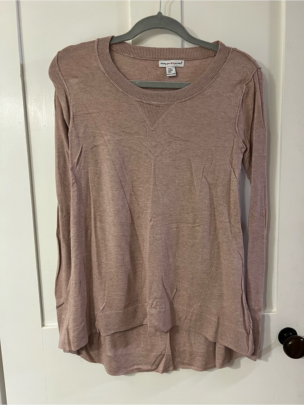 Soft Blush Long Sleeve Lightweight Sweater Top - Women